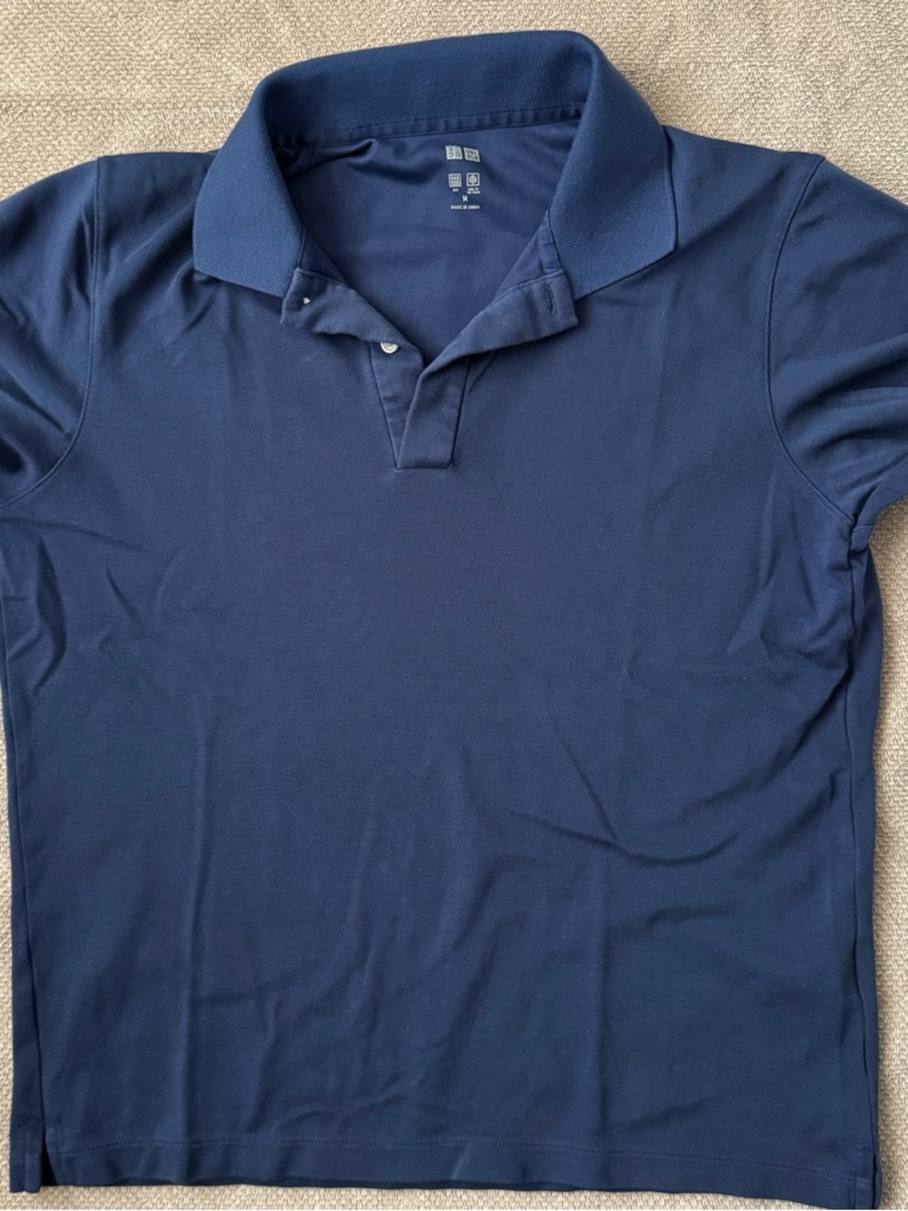 Uniqlo Men's Dark Navy Short-Sleeve Polo